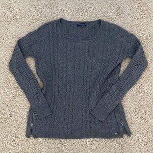 American Eagle - Charcoal Heather Cable Sweater
